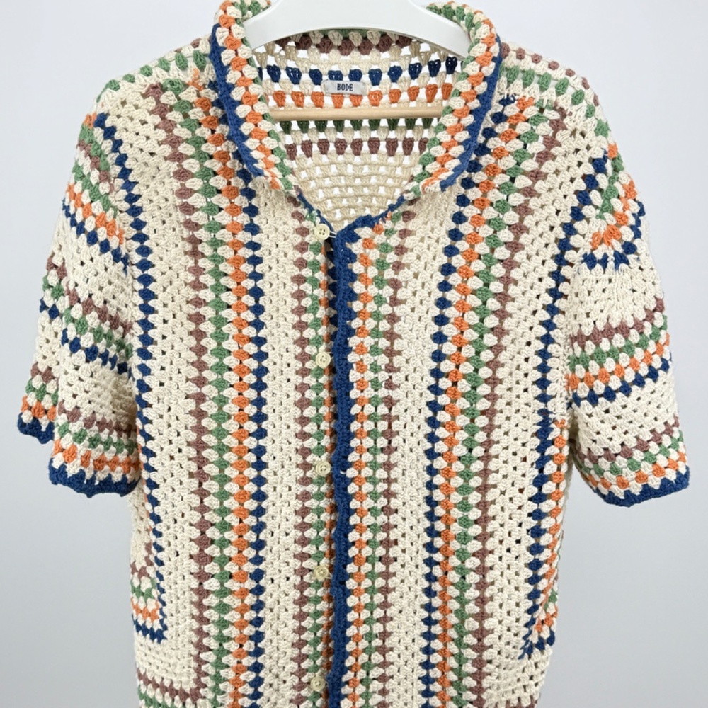 Bode Sample Crochet Knit Shirt